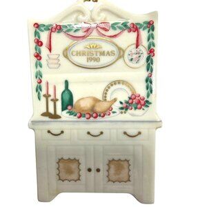Porcelain Ornament Lenox Christmas 1990 Pantry Country Kitchen Decoration